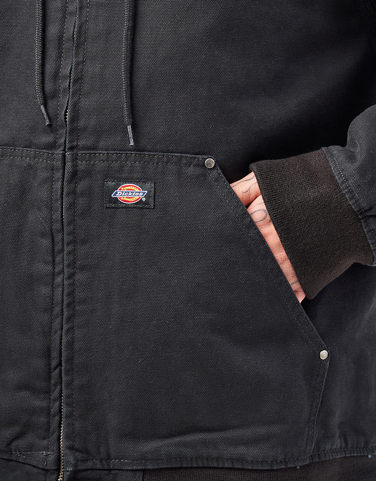 Dickies Hilham Hooded Canvas Jacket - Black - Image 6