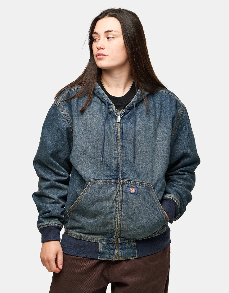 Dickies Hilham Hooded Jacket - Khaki Tinted Blue - Image 11