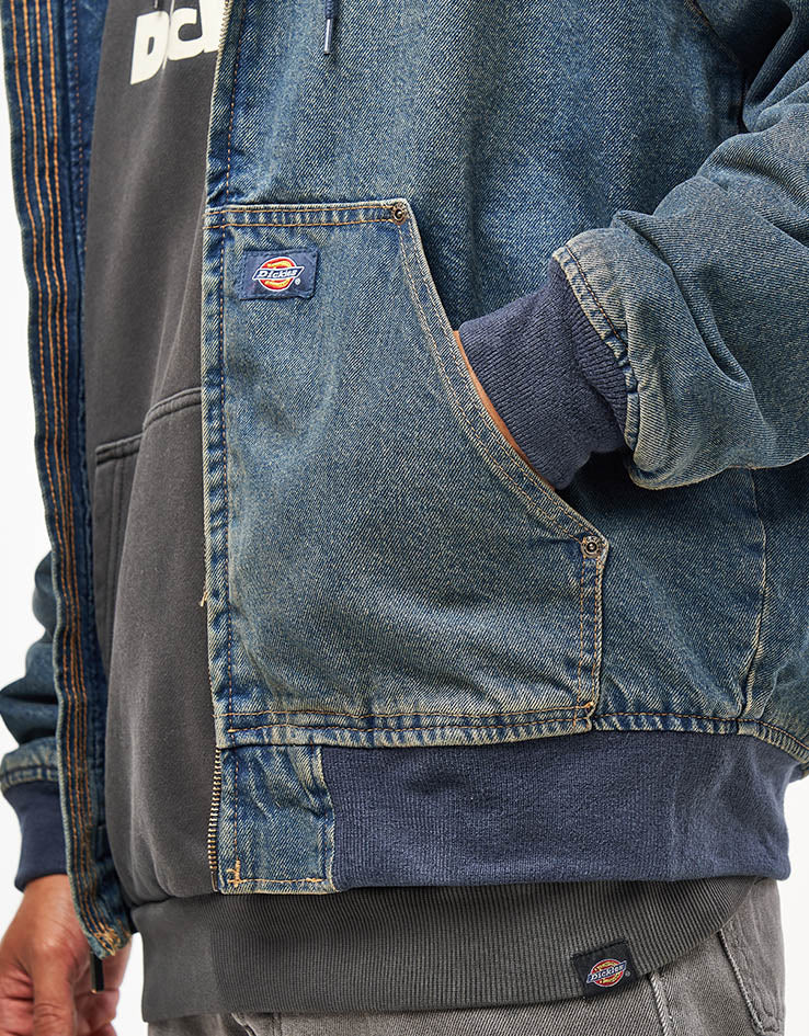 Dickies Hilham Hooded Jacket - Khaki Tinted Blue - Image 4