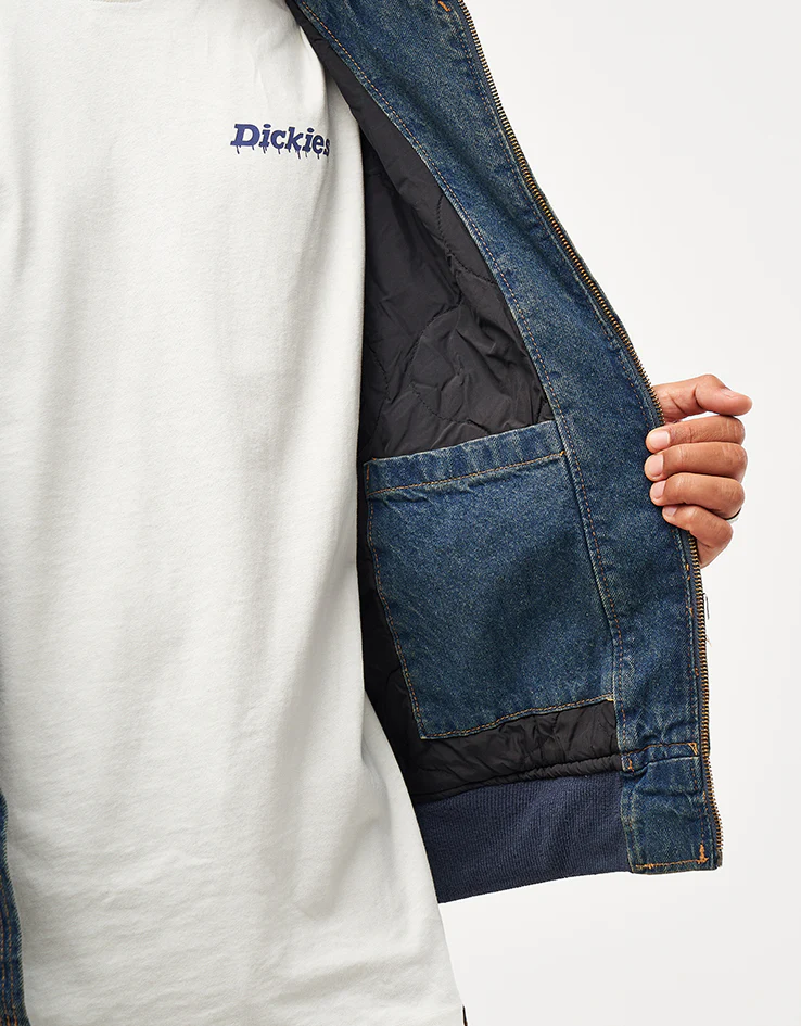 Dickies Hilham Hooded Jacket - Khaki Tinted Blue - Image 9