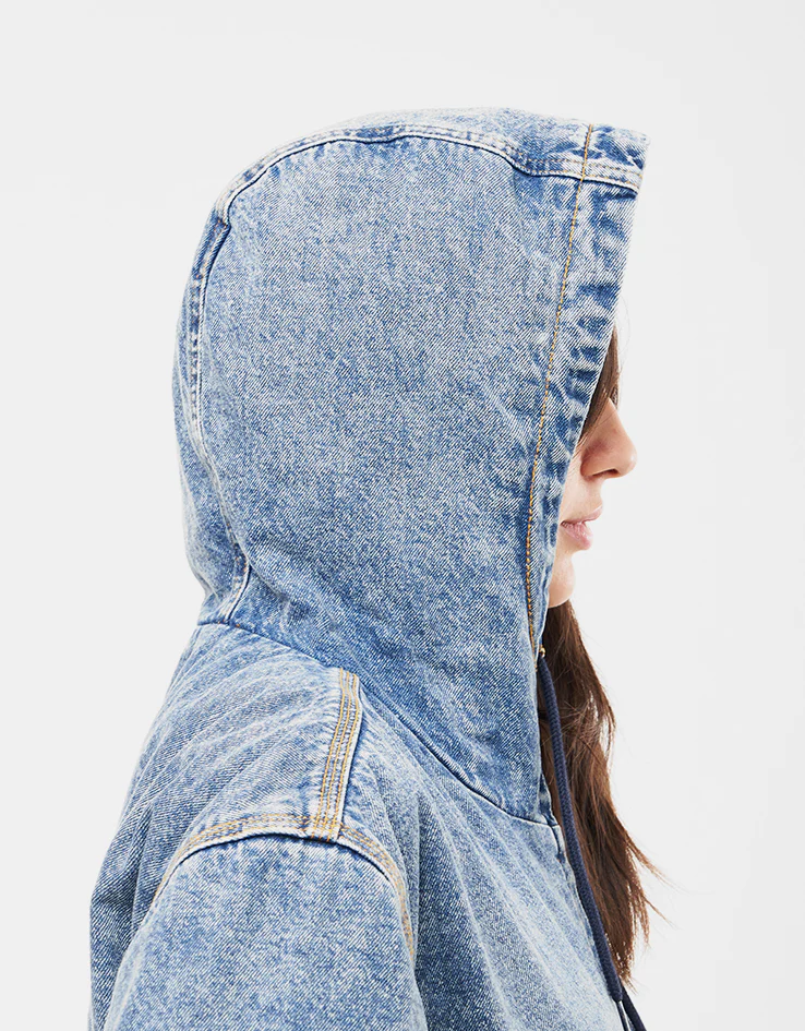Dickies Hooded Denim Jacket - Rinsed Blue/Fade - Image 12