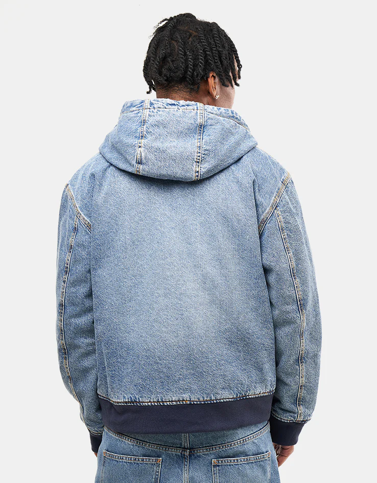 Dickies Hooded Denim Jacket - Rinsed Blue/Fade - Image 2