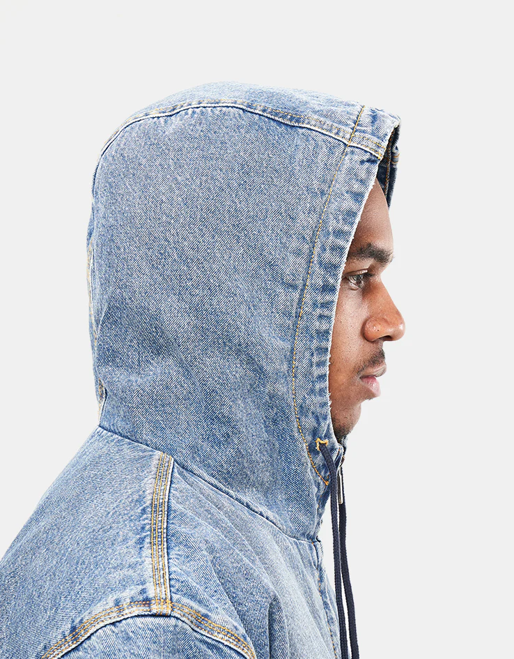 Dickies Hooded Denim Jacket - Rinsed Blue/Fade - Image 6