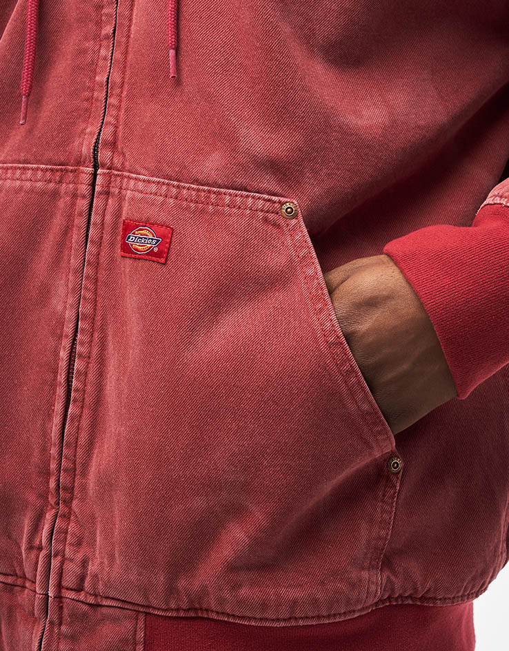 Dickies Lined Denim Hooded Bomber - Garnet - Image 5