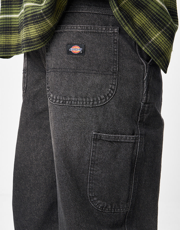 Dickies Madison Baggy Denim Pant - Black Wash Faded - Image 4
