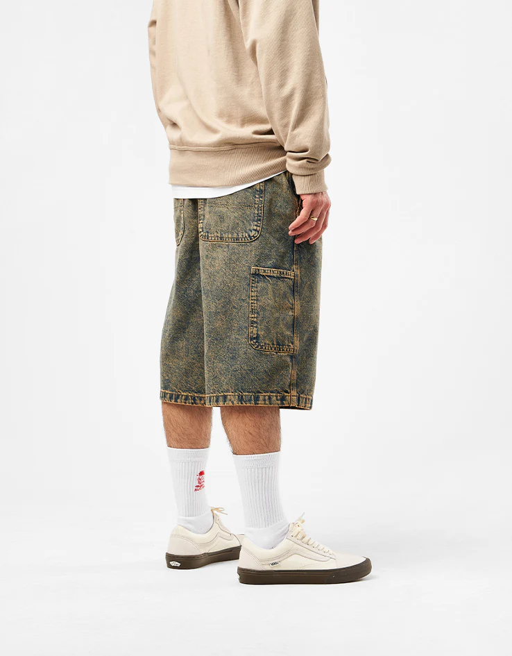 Dickies Madison Denim Shorts - Yellow Fade Indigo - Image 3
