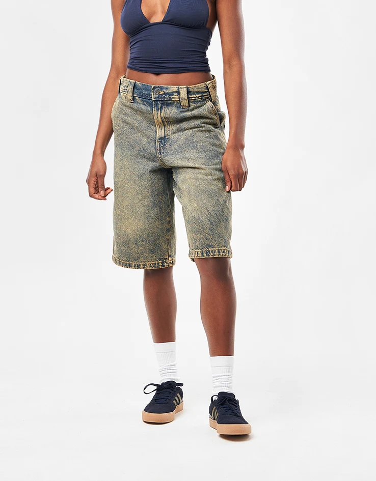 Dickies Madison Denim Shorts - Yellow Fade Indigo - Image 7
