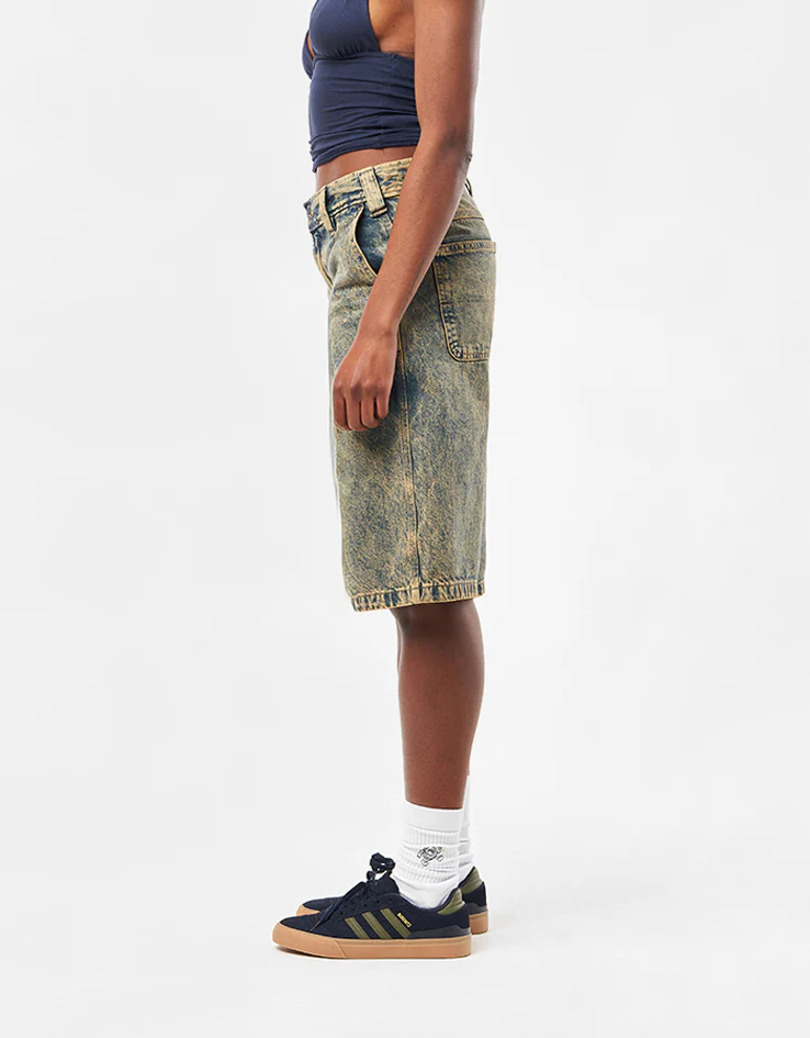 Dickies Madison Denim Shorts - Yellow Fade Indigo - Image 8