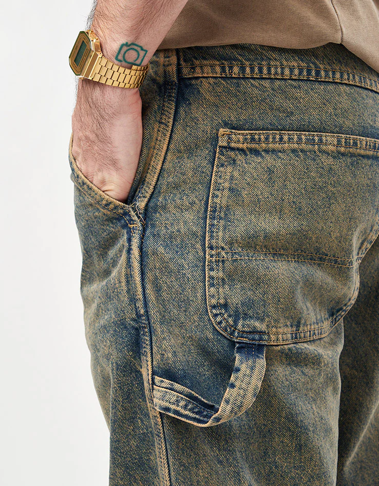 Dickies Stevensville Carpenter Pant - Yellow Fade Indigo - Image 6