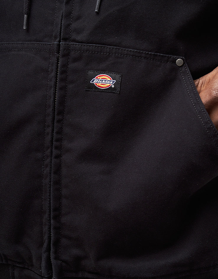 Dickies Unlined Canvas Hooded Bomber - Black - Image 4