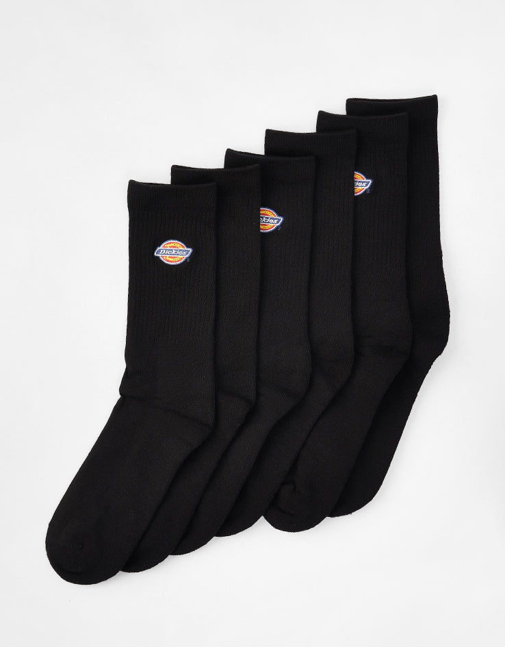 Dickies Valley Grove 3 Pack Crew Socks - Black - Image 4
