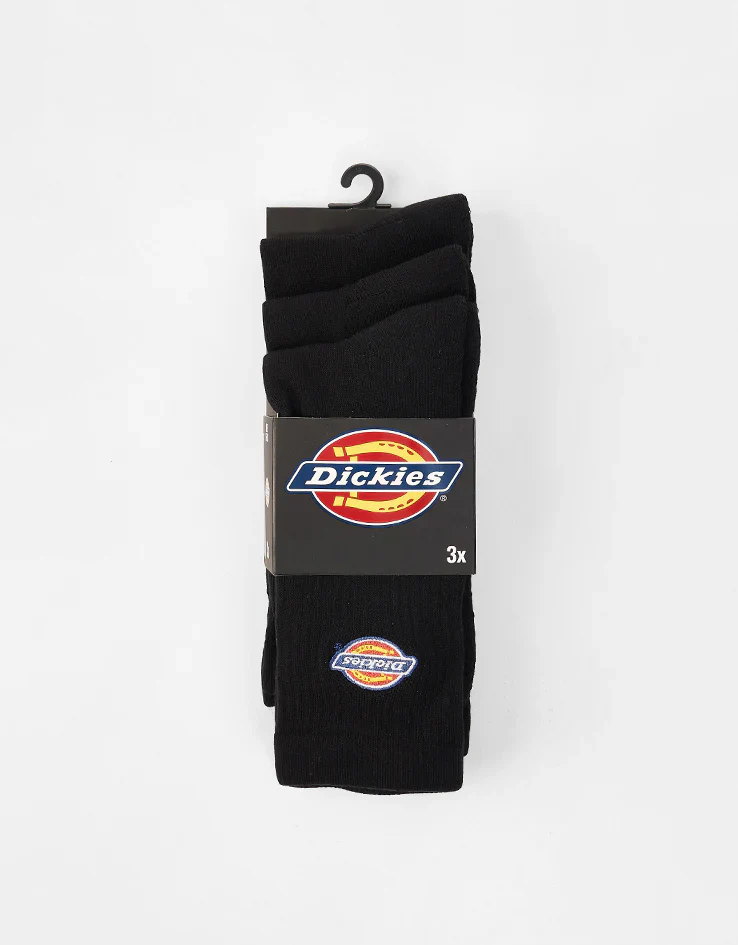 Dickies Valley Grove 3 Pack Crew Socks - Black - Image 5