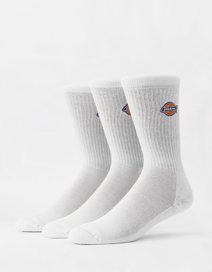Dickies Valley Grove 3 Pack Crew Socks - White