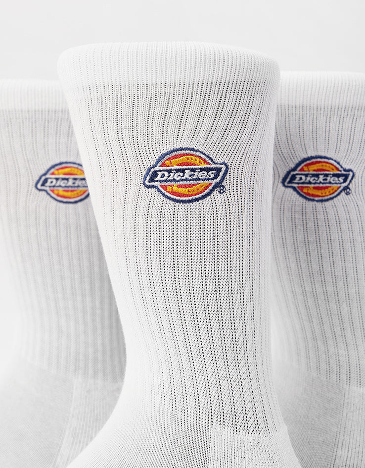 Dickies Valley Grove 3 Pack Crew Socks - White - Image 2