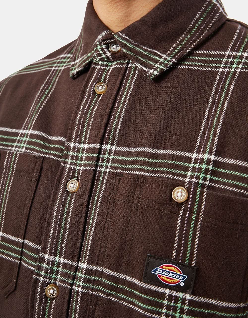 Dickies Warrenton L/S Shirt - Dark Brown - Image 2