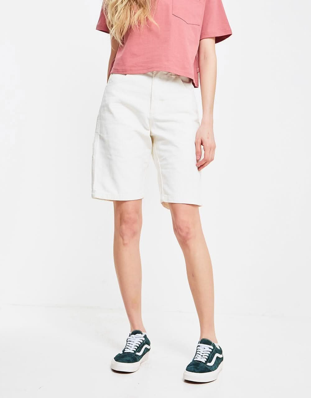 Dickies Womens Duck Canvas Carpenter Shorts - Stone Washed Cloud
