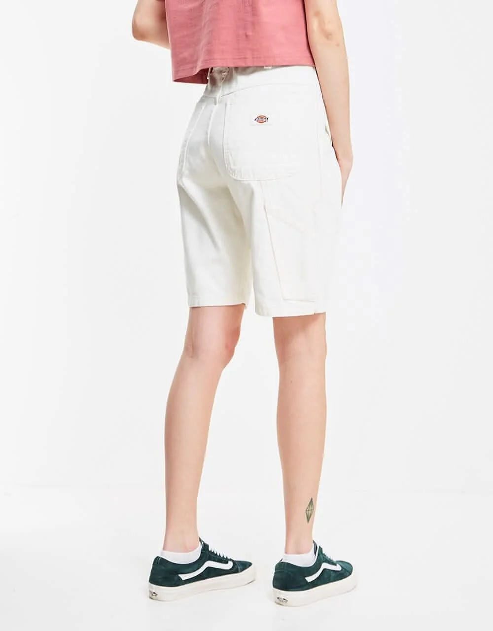 Dickies Womens Duck Canvas Carpenter Shorts - Stone Washed Cloud - Image 3