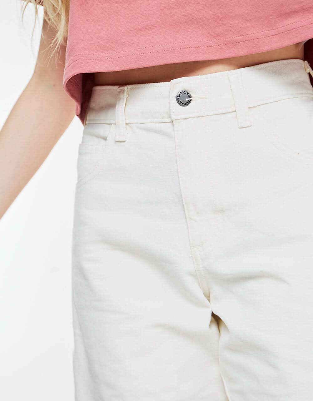 Dickies Womens Duck Canvas Carpenter Shorts - Stone Washed Cloud - Image 5