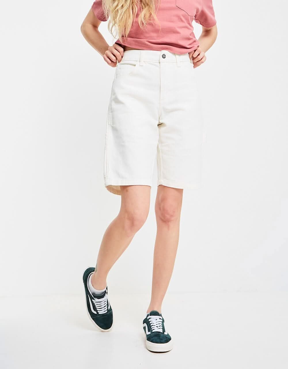 Dickies Womens Duck Canvas Carpenter Shorts - Stone Washed Cloud - Image 6