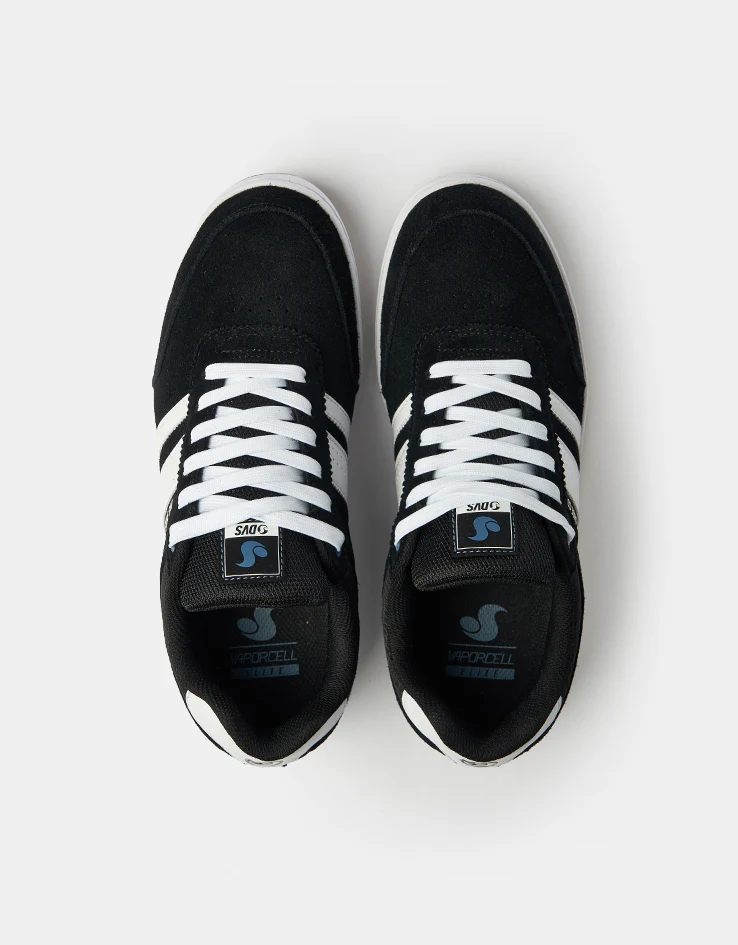 DVS Milan ST Skate Shoes - Black/Black/White Suede - Image 2
