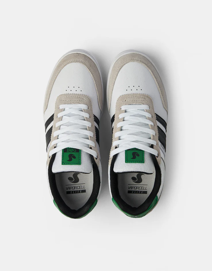 DVS Milan ST Skate Shoes - White/Black/Green Suede - Image 2