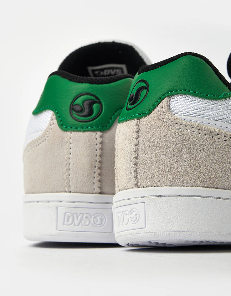 DVS Milan ST Skate Shoes - White/Black/Green Suede - Image 5