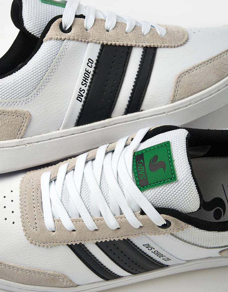 DVS Milan ST Skate Shoes - White/Black/Green Suede - Image 6