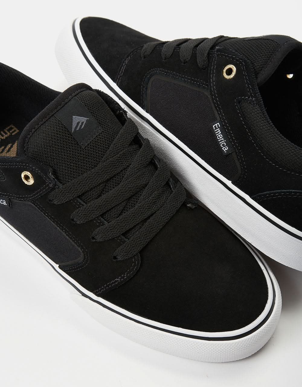 Emerica Cadence Skate Shoes - Black/White/Gold - Image 4