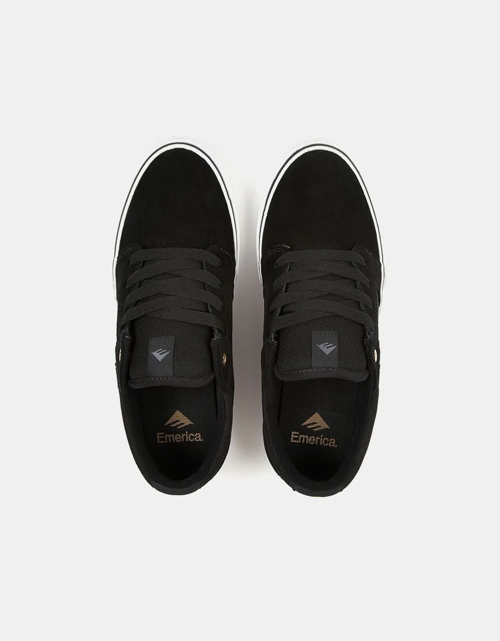 Emerica Cadence Skate Shoes - Black/White/Gold - Image 6
