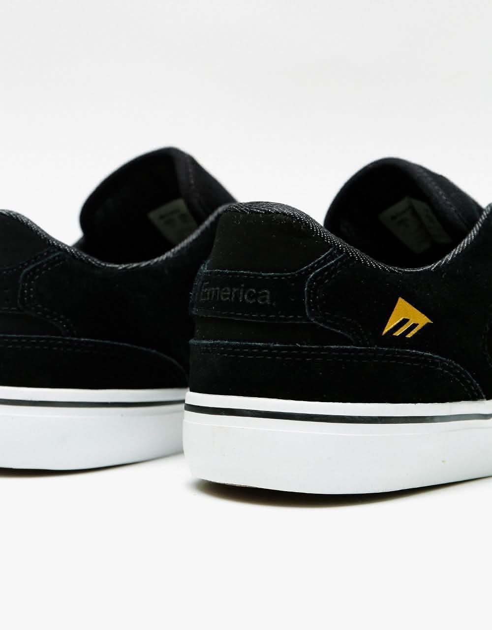 Emerica The Low Vulc Skate Shoes - Black/Gold/White - Image 6