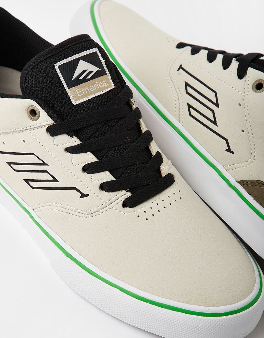 Emerica The Low Vulc Skate Shoes - Tan/Green - Image 4