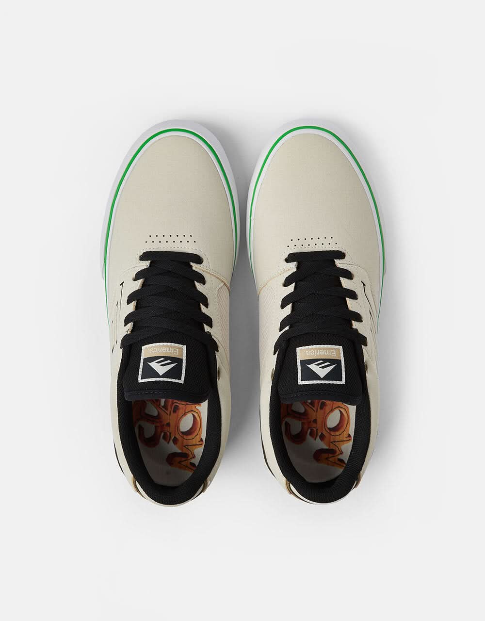 Emerica The Low Vulc Skate Shoes - Tan/Green - Image 5