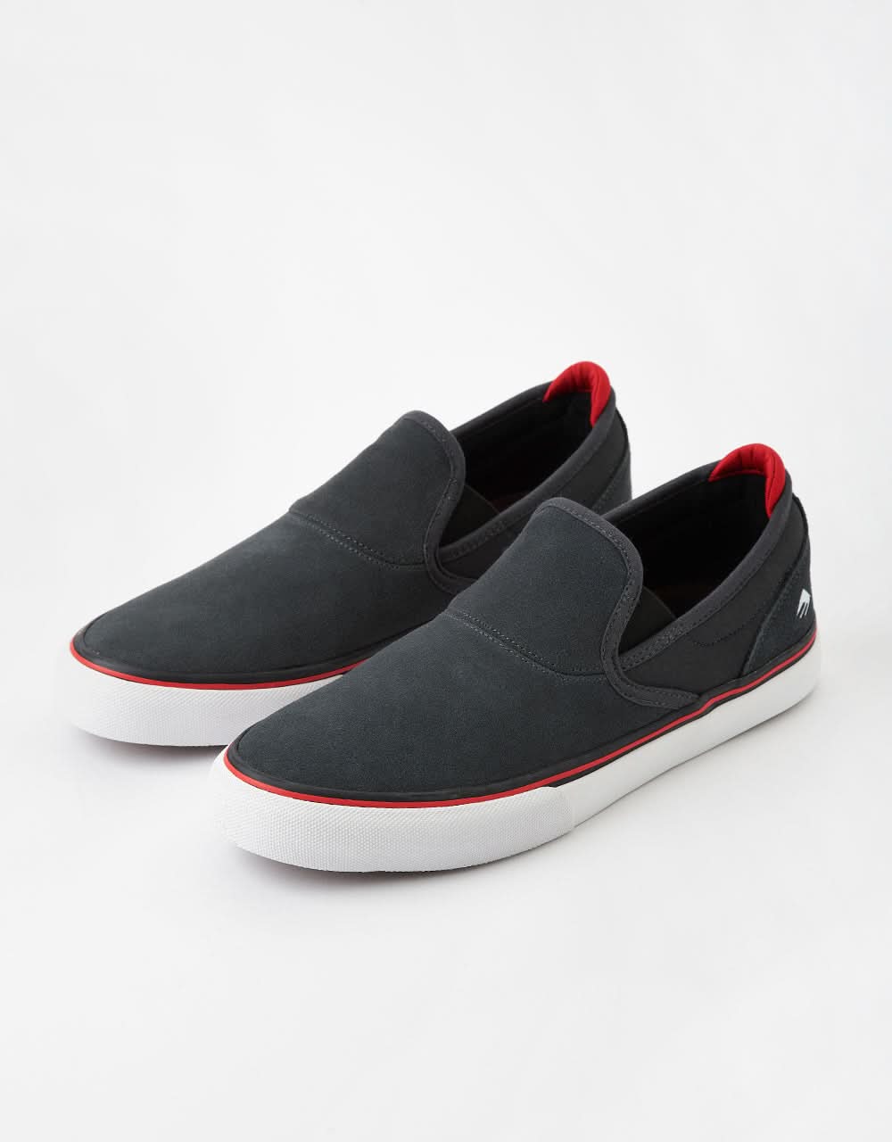 Emerica Wino G6 Slip-On Skate Shoes - Dark Grey/Black/ Red - Image 3