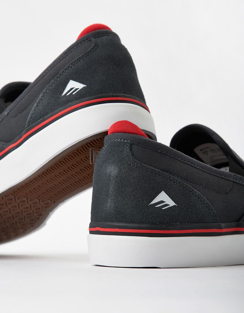 Emerica Wino G6 Slip-On Skate Shoes - Dark Grey/Black/ Red - Image 5