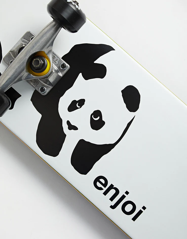 Enjoi Whitey Panda Complete Skateboard - White/Black-Black Wheels - Image 3