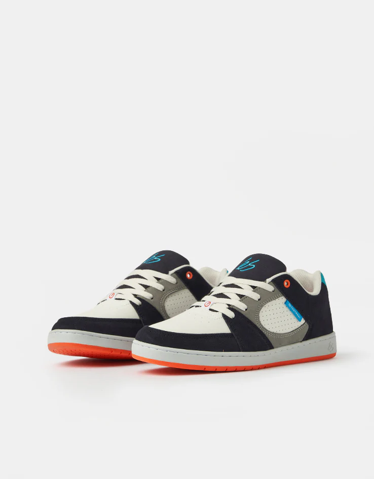 éS Accel Slim Skate Shoes - Navy/Grey/Orange - Image 3