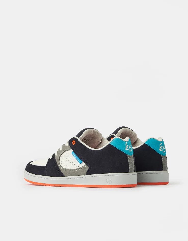 éS Accel Slim Skate Shoes - Navy/Grey/Orange - Image 4