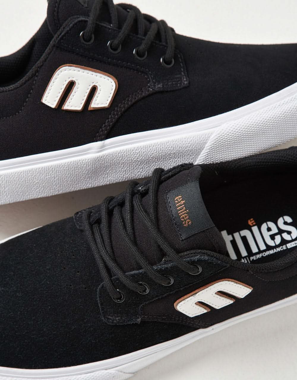Etnies Barge Plus Skate Shoes - Black/White - Image 5