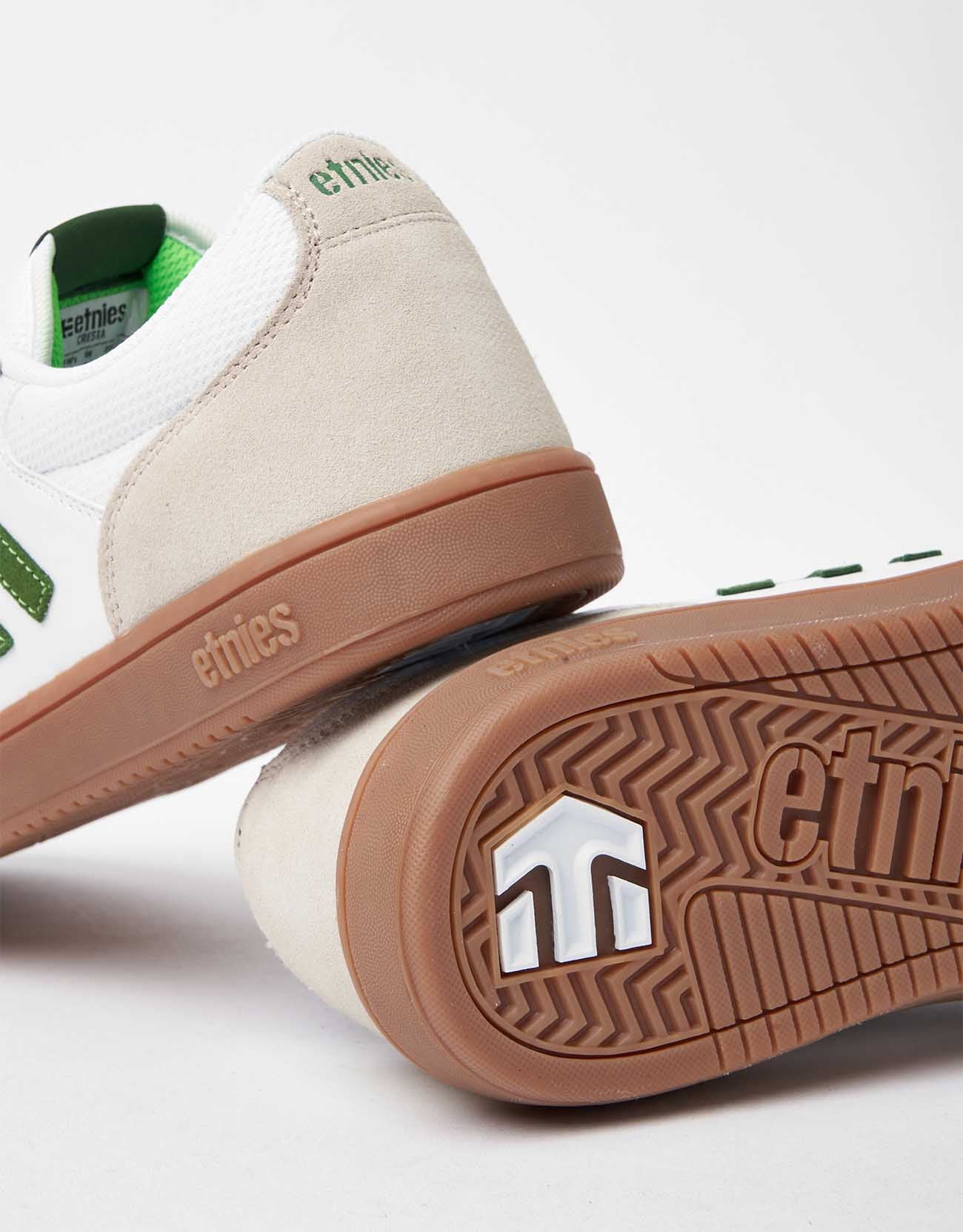 Etnies Cresta Skate Shoes - White/Green/Gum - Image 5