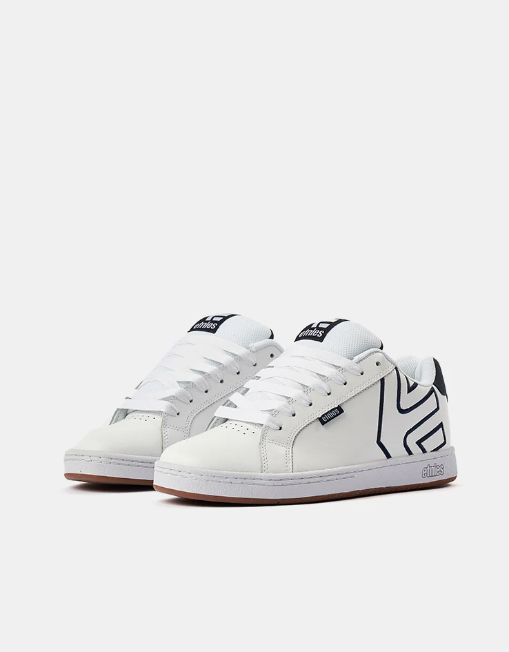 etnies Fader Skate Shoes - White/White/Navy - Image 3