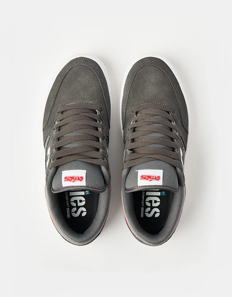 etnies Loot Skate Shoes - Grey/Light Grey/Red - Image 2
