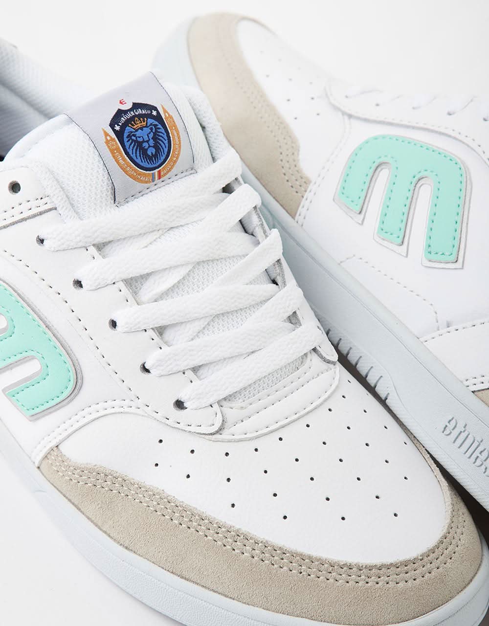 etnies The Aurelien Skate Shoes - White/Mint - Image 3