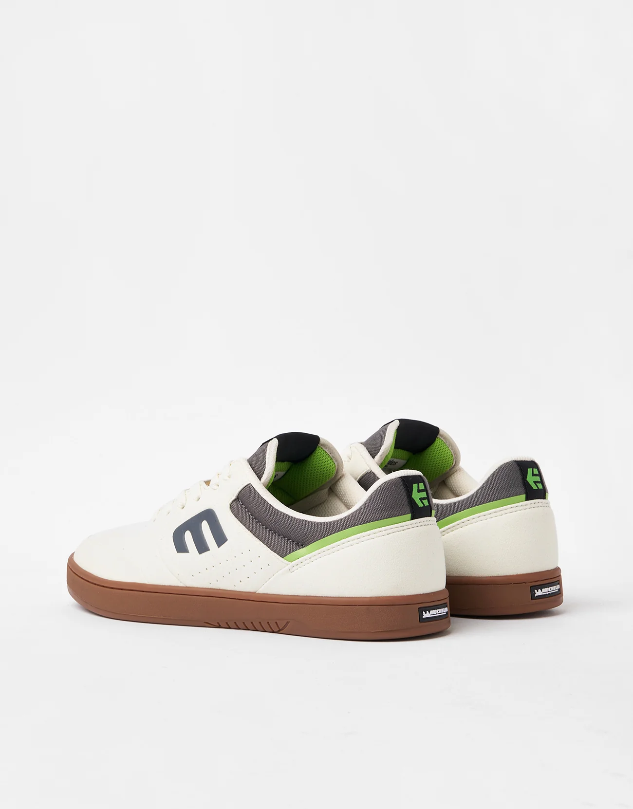 Etnies x Michelin Marana Skate Shoes - White/Grey/Gum - Image 7