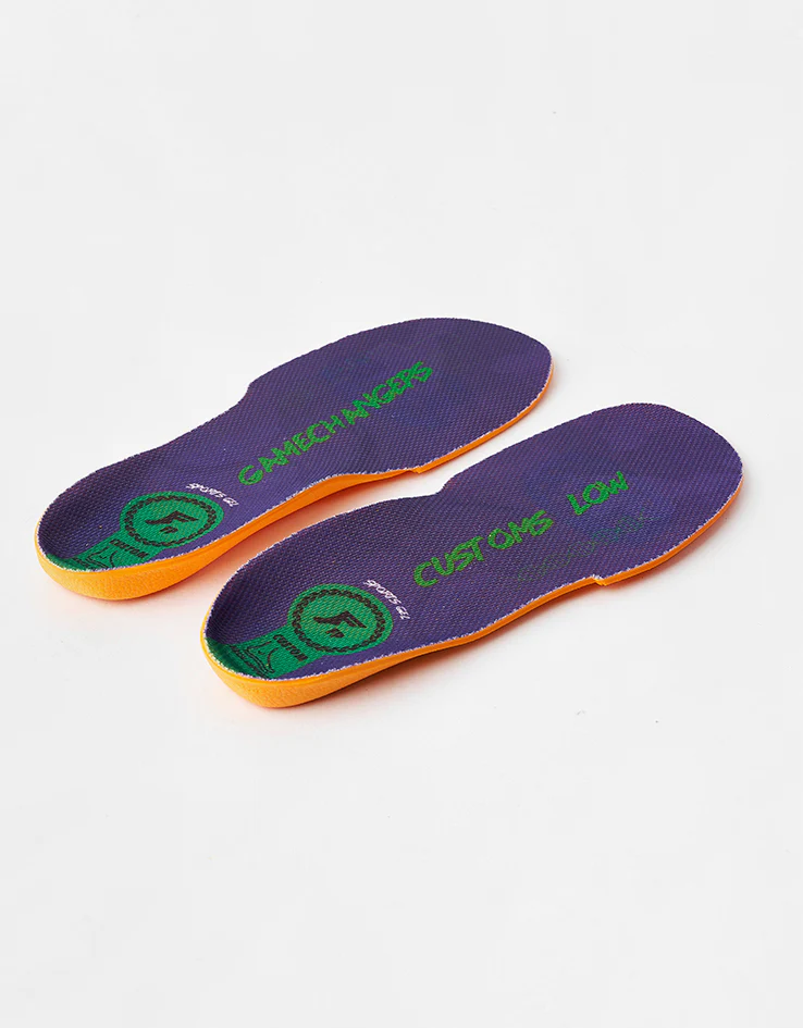 Footprint Gamechangers Elite Sports Gel Low 3-5mm Custom Orthotic Insoles - Purple/Green - Image 2