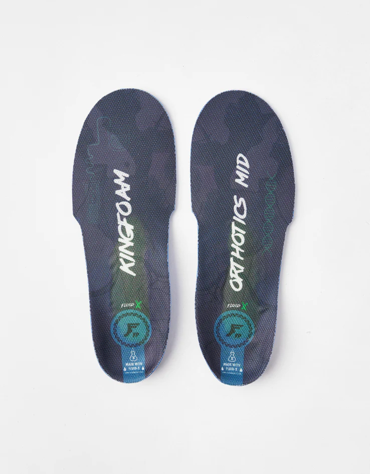 Footprint Kingfoam Fluid X Mid 5mm Orthotic Insoles - Black/White/Light Blue