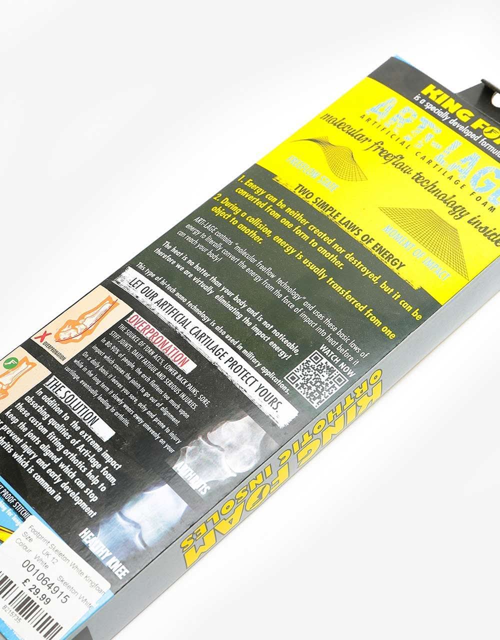 Footprint Skeleton White Kingfoam Elite 5mm Orthotic Insoles - Image 3