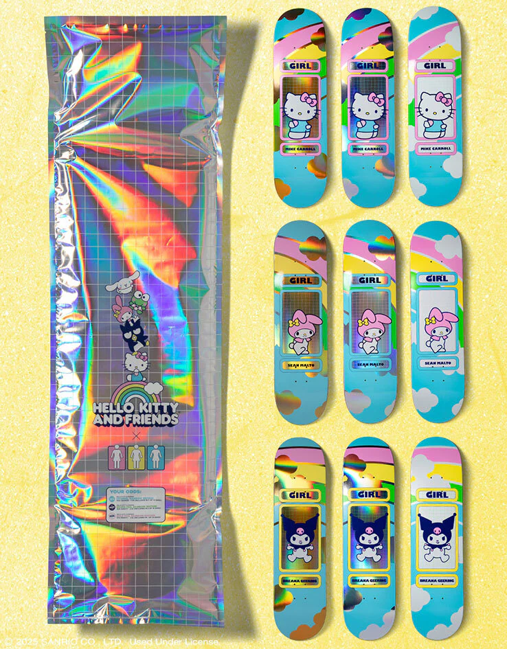 Girl Carroll Hello Kitty Rainbow 'BLIND BAG' G053 Skateboard Deck - 8.5" - Image 2
