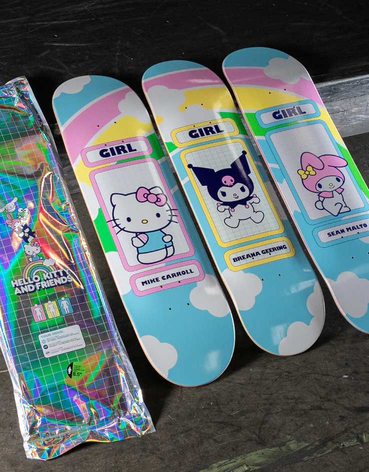 Girl Carroll Hello Kitty Rainbow 'BLIND BAG' G053 Skateboard Deck - 8.5" - Image 3