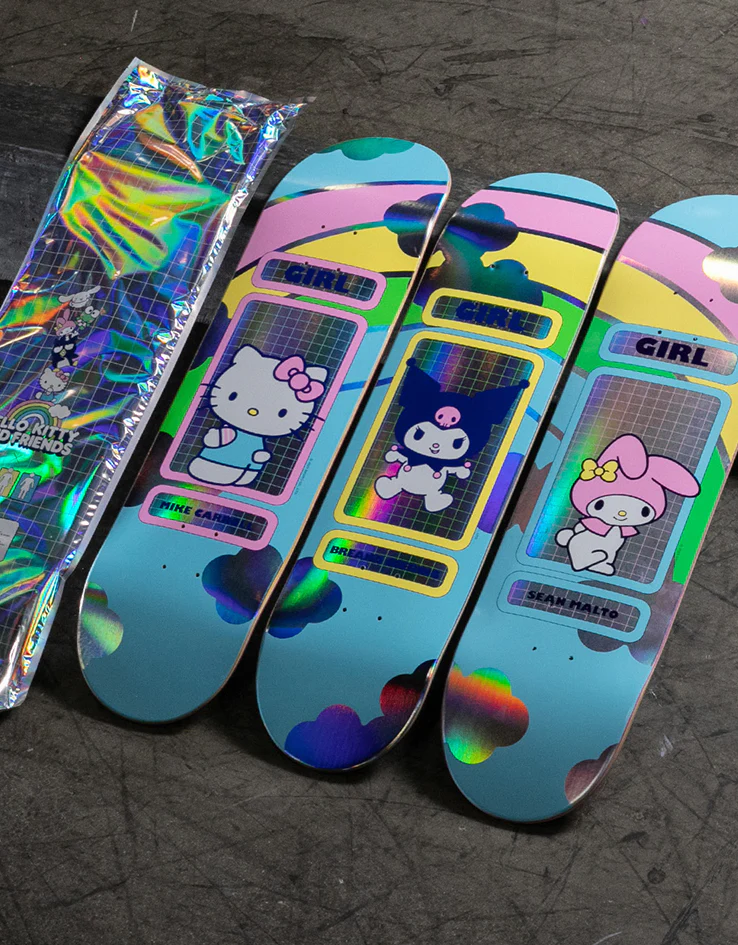 Girl Carroll Hello Kitty Rainbow 'BLIND BAG' G053 Skateboard Deck - 8.5" - Image 4