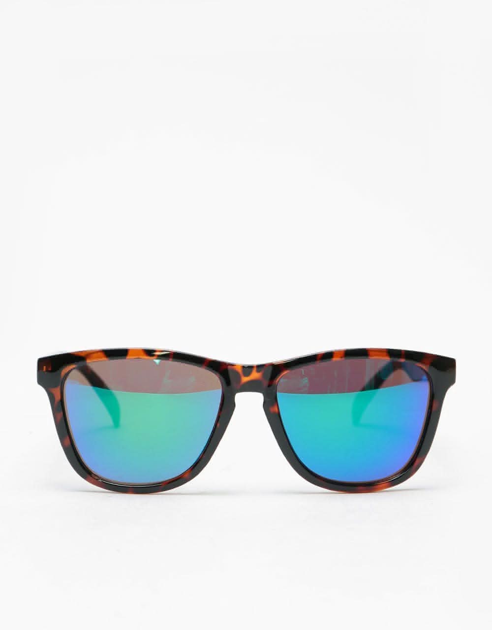 Glassy Sunhater Deric Polarized Sunglasses - Tortoise/Green Mirror